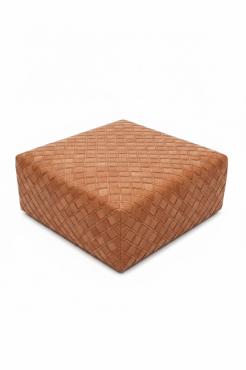 PUFE TRESSE GEOMETRICO 90X90X38H - CO WHISKY 441