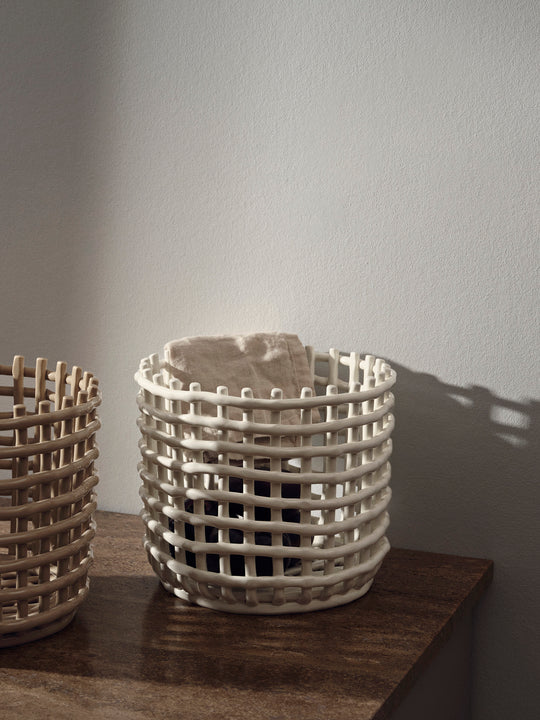 Ceramic Basket - Large - Cashmere