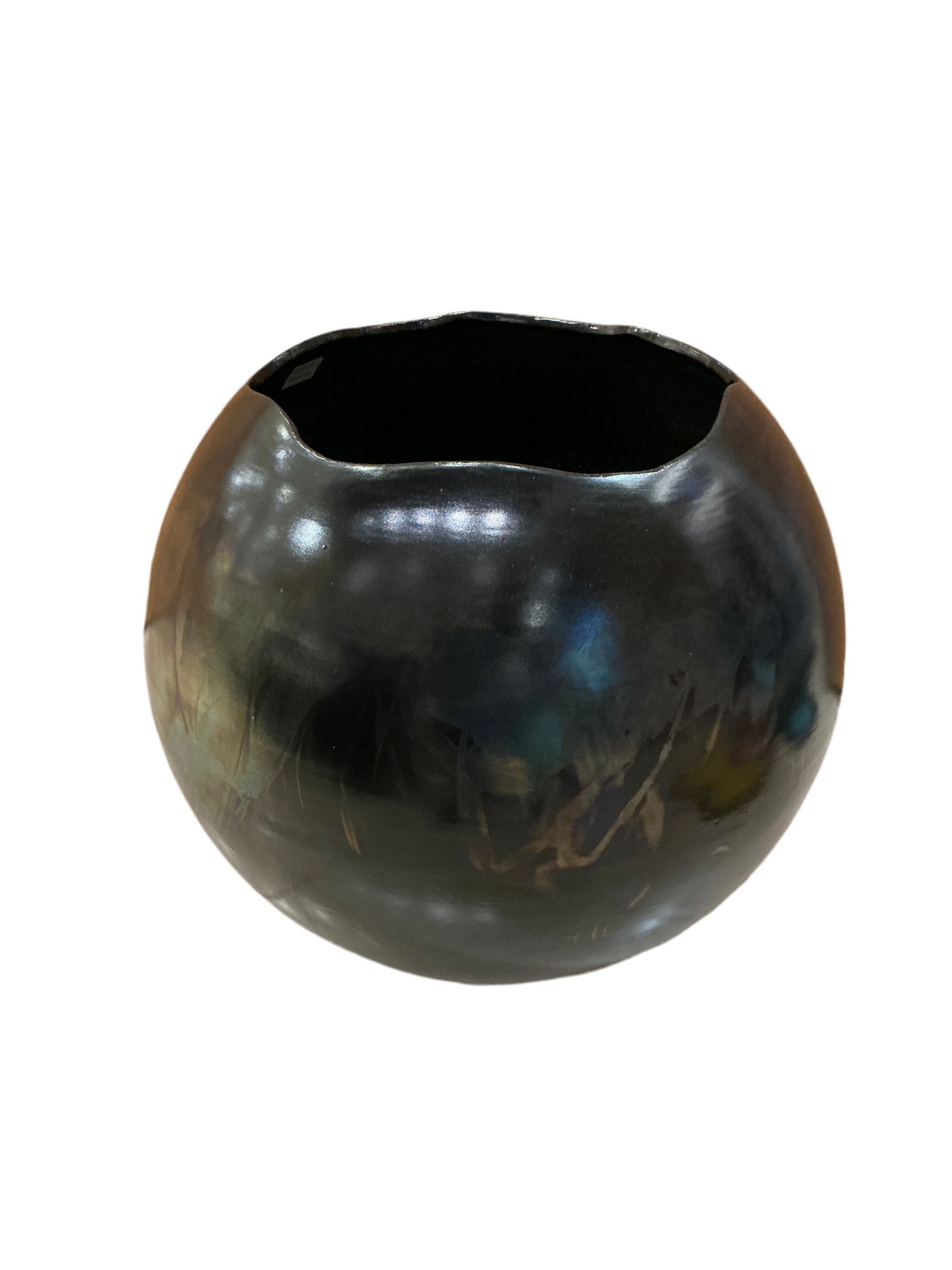 Vase Ball Black Silver