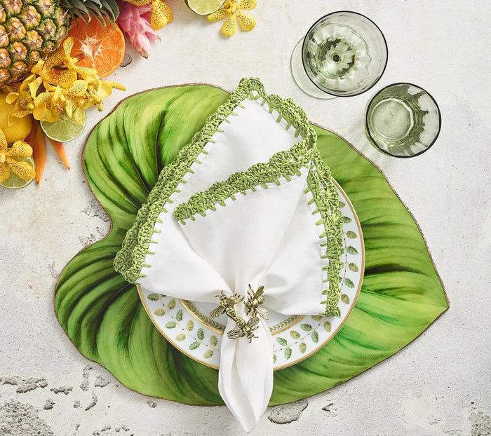 Shell Edge Napkins, Set of 4 green