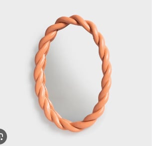 Mirror braid oval peach