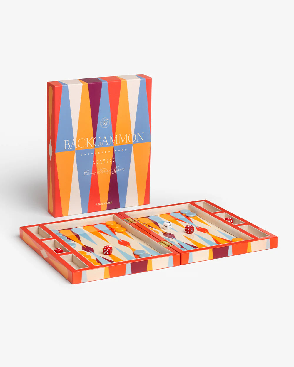 Lacquered Backgammon, Red