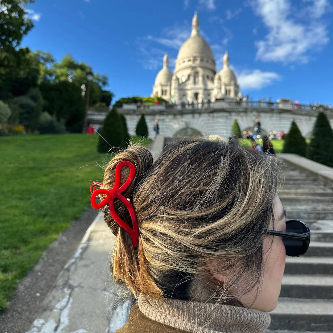 Ballet Bow Acetate Claw Clip Red