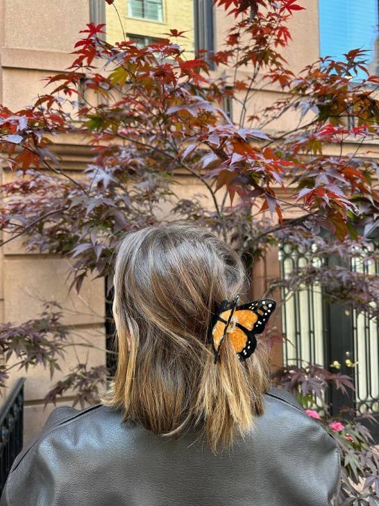 Monarch Butterfly Claw Hair Clip Orange