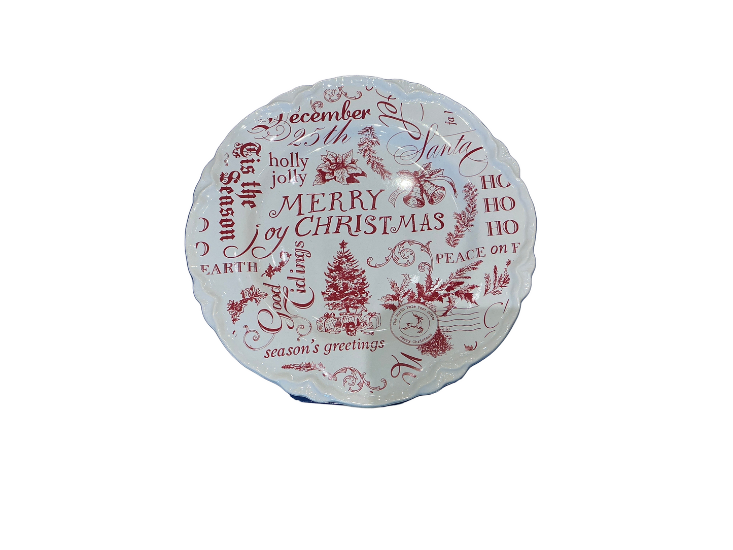 SANTA TOILE XMAS DESSERT PLATE