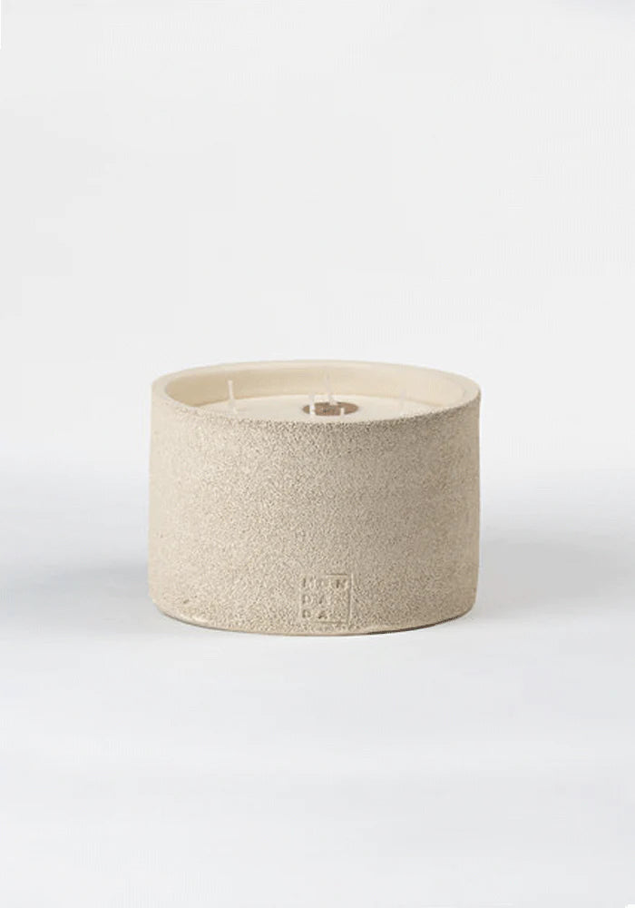 Candle Large Ecru Black Sea