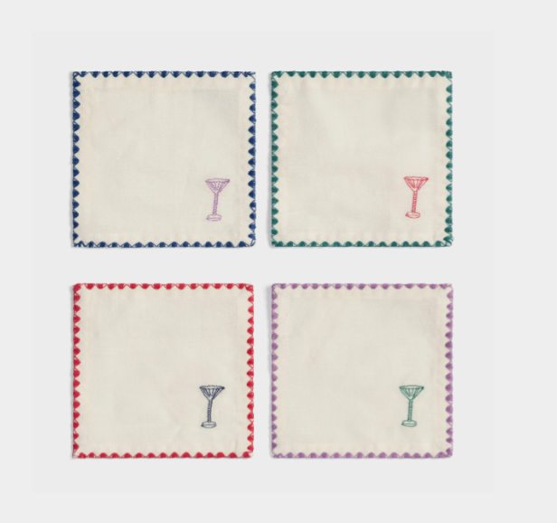 Napkin Cocktail Zigzag Set of 4