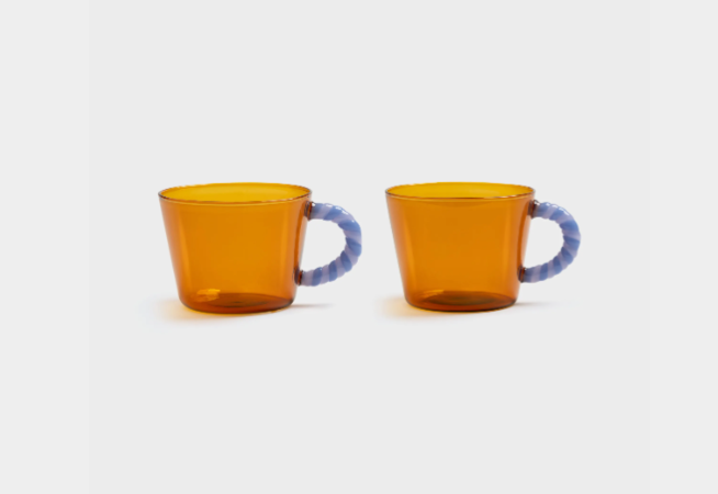 Glass Duet Amber Set of 2
