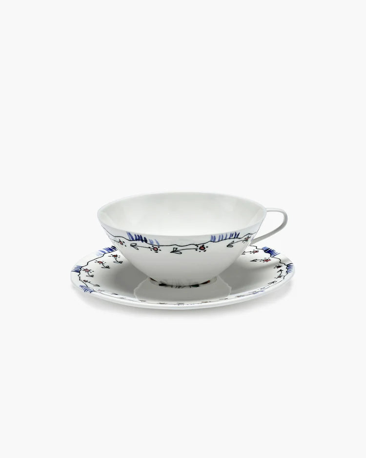 TEA CUP + SAUCER ANEMONE
