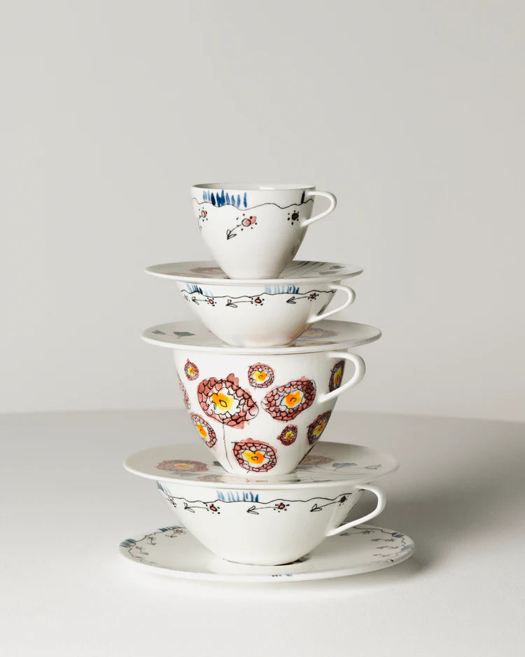 TEA CUP + SAUCER ANEMONE