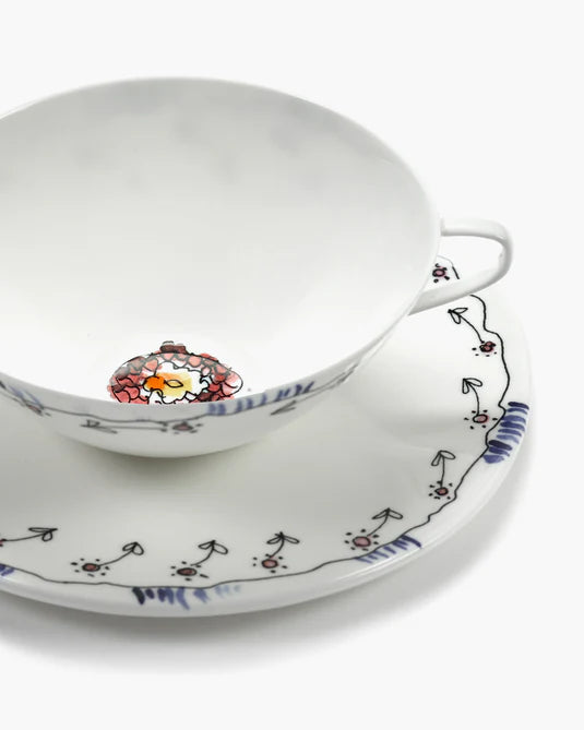 TEA CUP + SAUCER ANEMONE