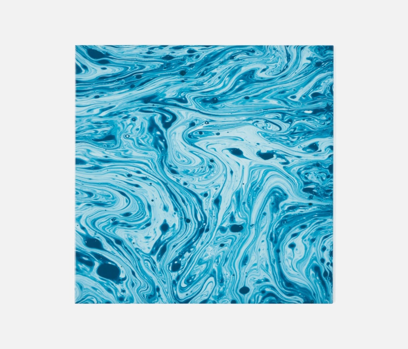 Blue Marble Square Placemat Lacquered Wood Pack/4