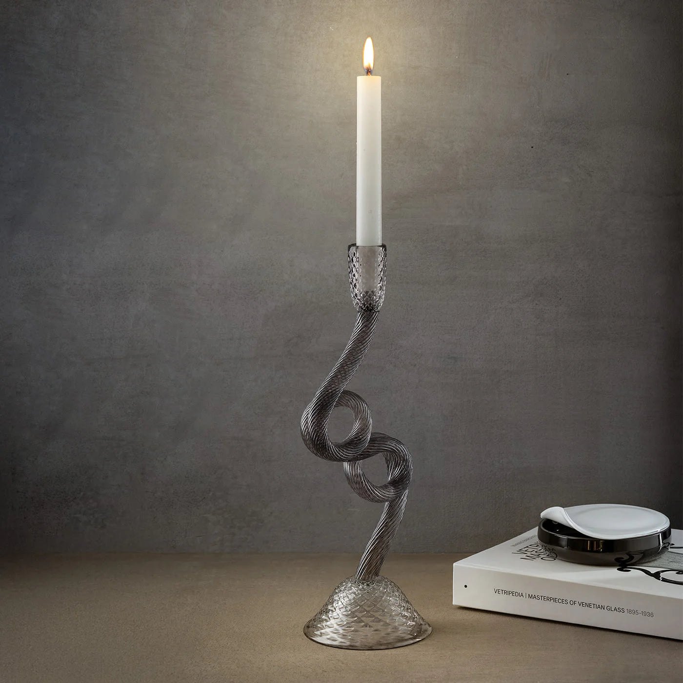 Snake Candle Horder- Grey
