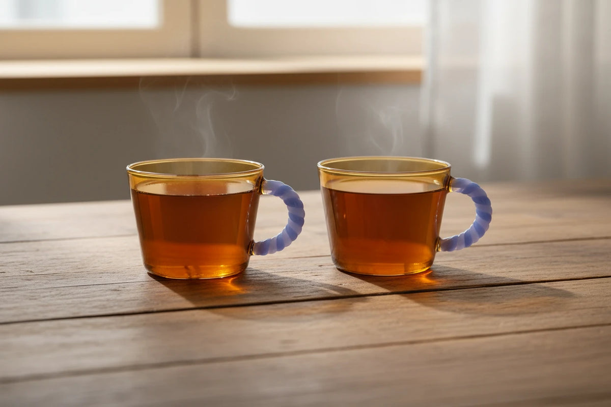 Glass Duet Amber Set of 2