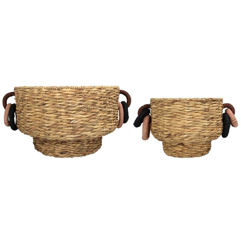 Basket Water Hyacinth Natural 59x48x30cm