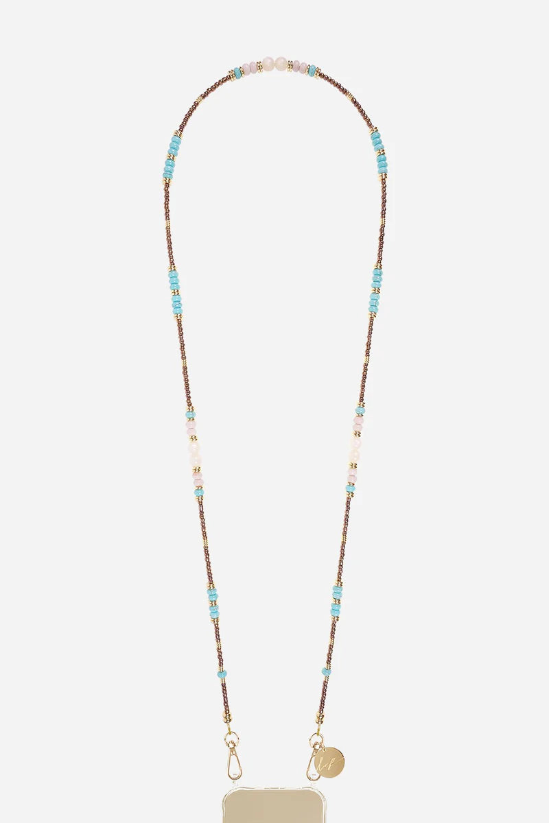 ILIANA PERLE MARRON,TURQUOISE