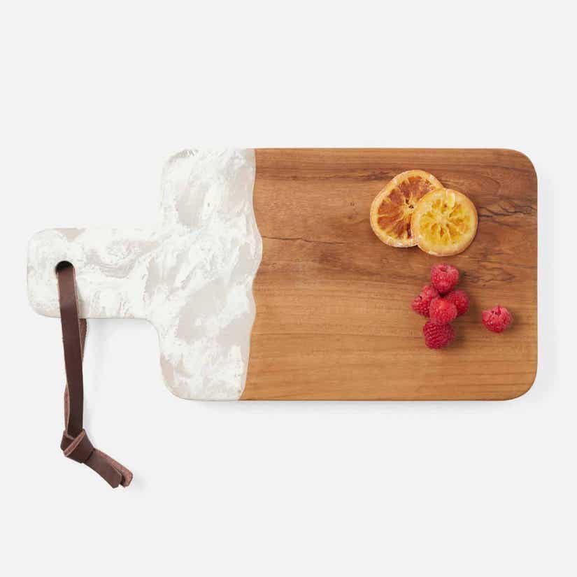 AUSTIN Swirled Resin/Natural Teak Serving Board 16.5x8
