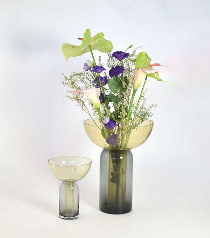 Torus Vase Black Amber Small