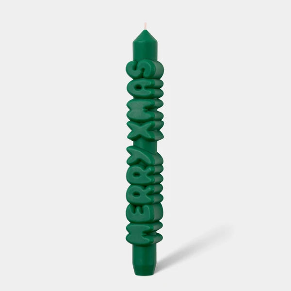 Candle Merry Xmas Green