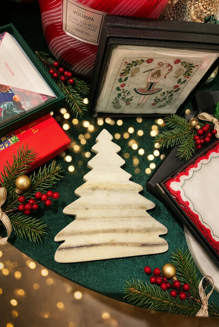 Marble Tree Shaped Trivet/Serving