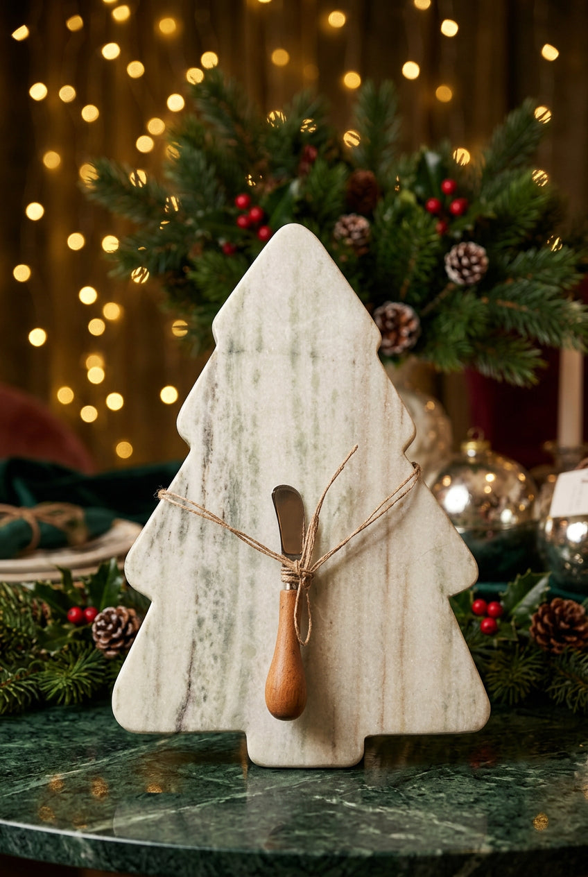 Marble Tree Shaped Serving Board W