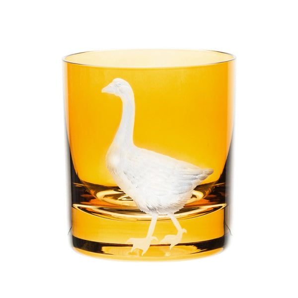 Double Old Fashioned Amber Goose Set 2