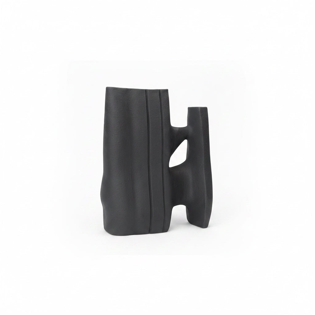 Linked 5 Vase Textured Black
