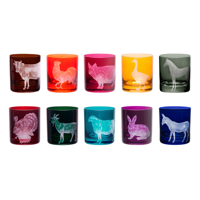 Double Old Fashioned Set Of 10