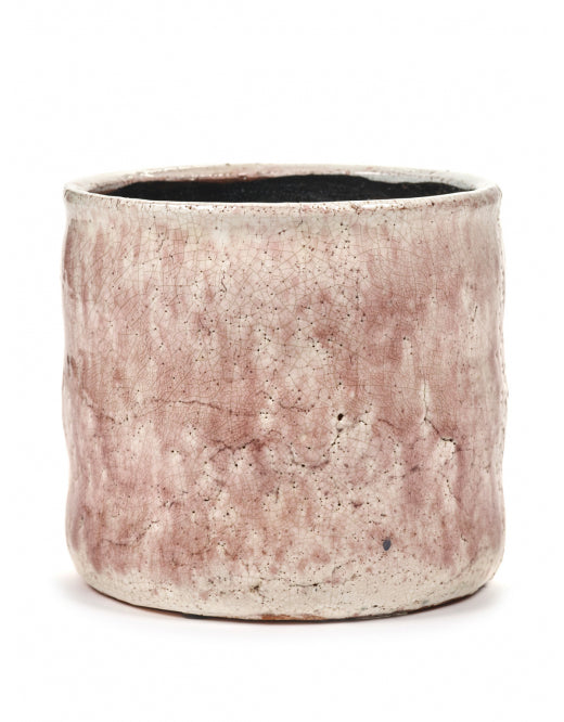 FLOWER POT XL PINK CRAQUELE