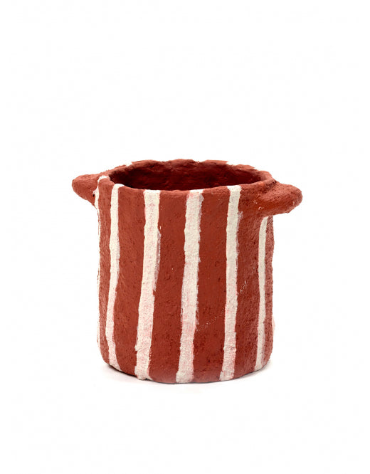 POT S RED VERTICAL STRIPES EARTH