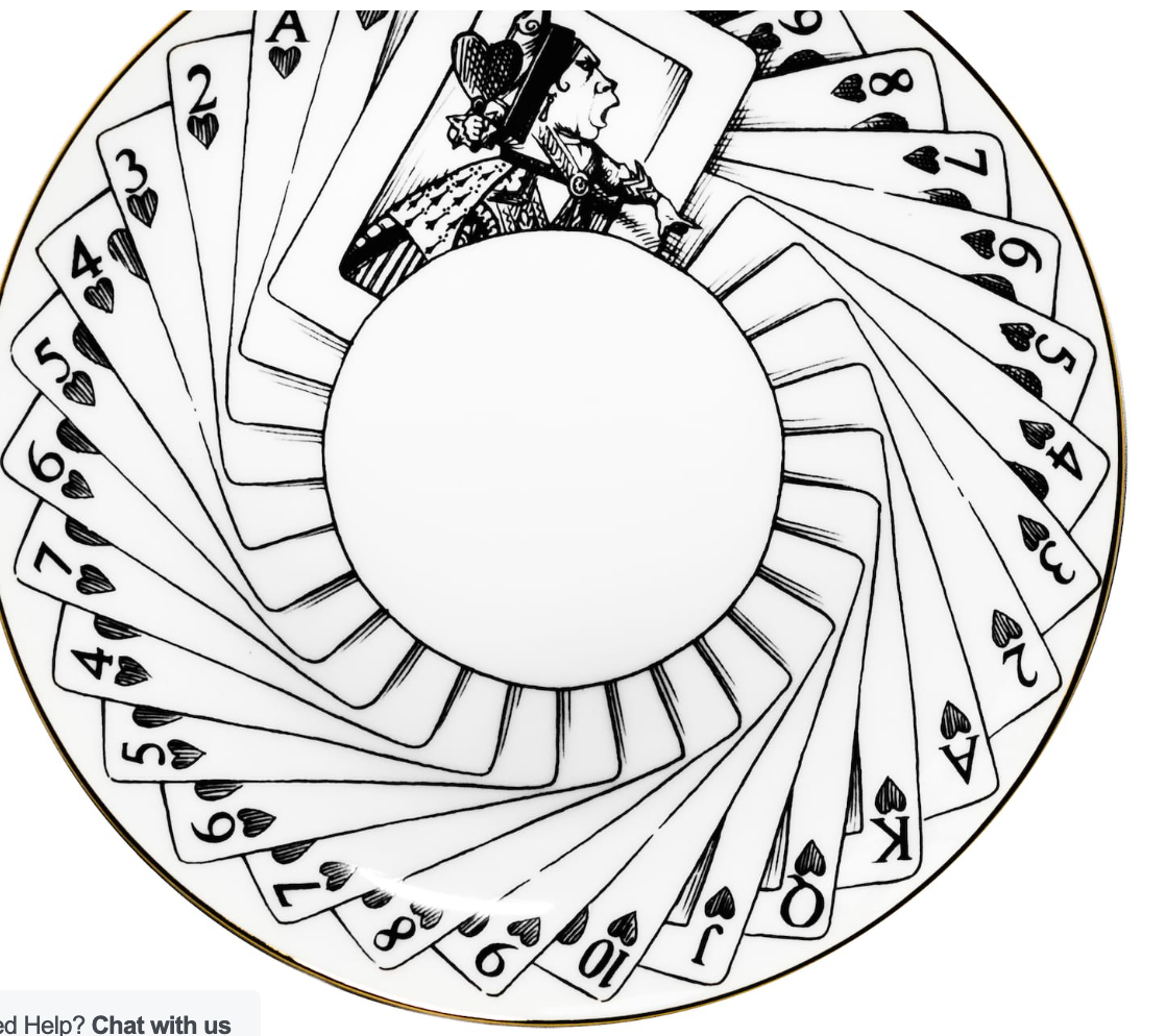 Alice in Wonderland Cards Plate - Small 16cm