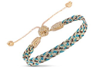 Ania n°2 Bracelet (Gold Olive Teal Blue