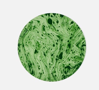 Emerald Marble Round Placemat Lacquered Wood Pack/4