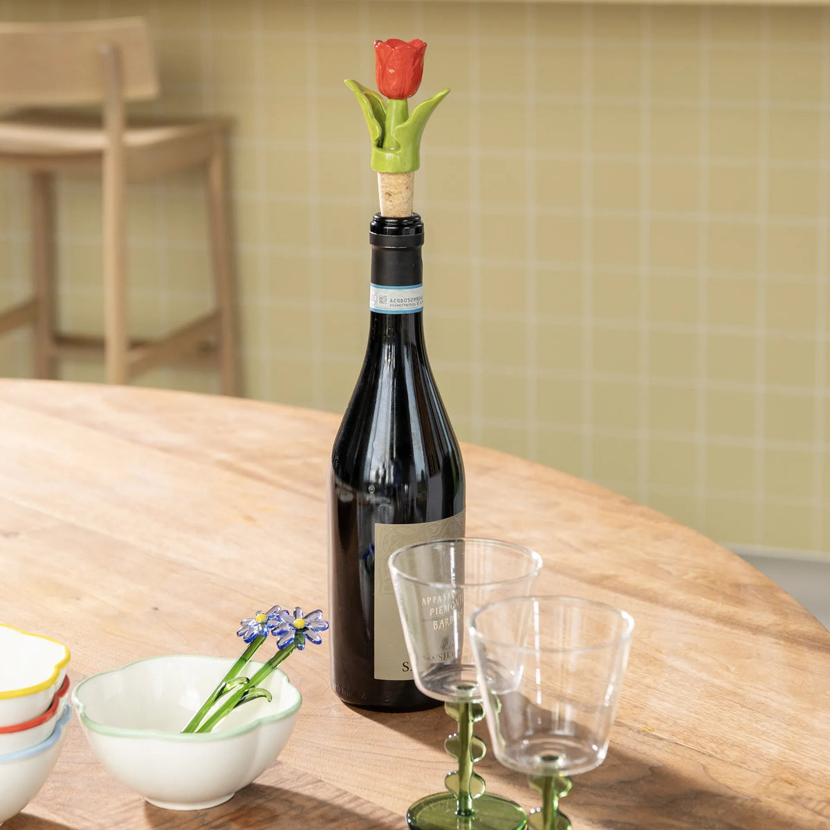 Backorder - Bottle stopper tulip yellow
