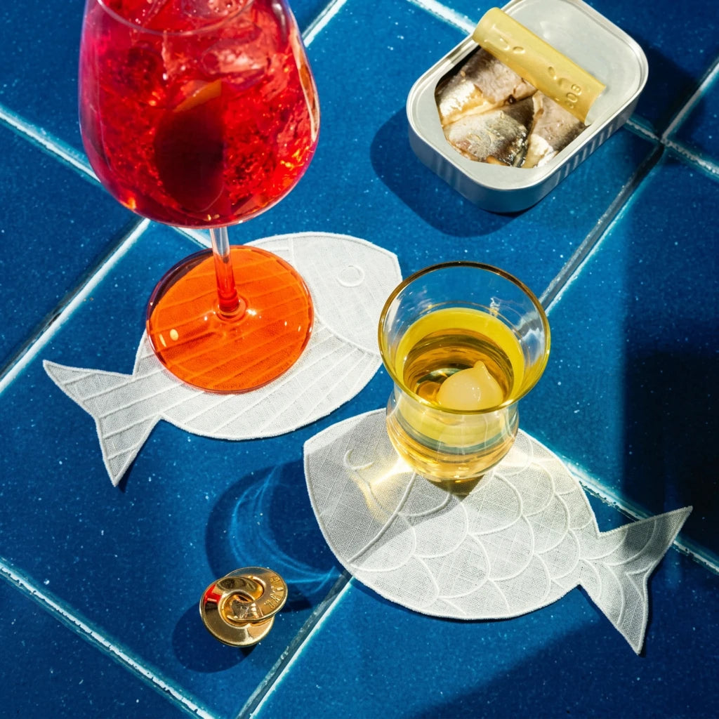 Sardine Cocktail Napkins, Set of 4