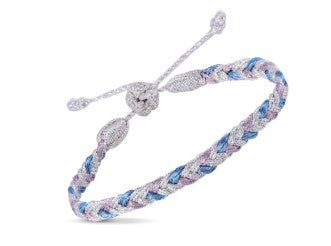 Eya n°2 Bracelet (Peach Silver Blue)