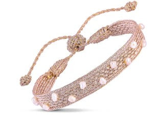 Izy Bracelet With Freshwater Pearls (Rose Gold)