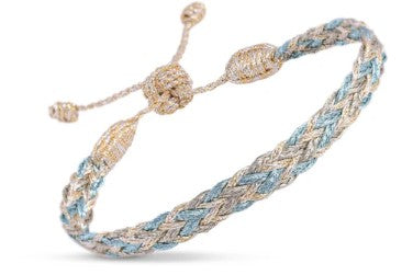 Zyn n°2 Bracelet (Gold & Silver Sky Blue)