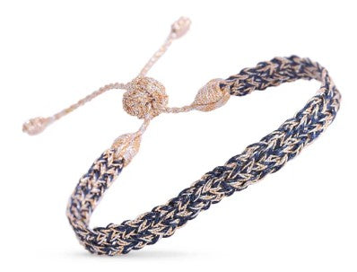 Zyn n°1 Bracelet (Peach & Silver Navy Blue)