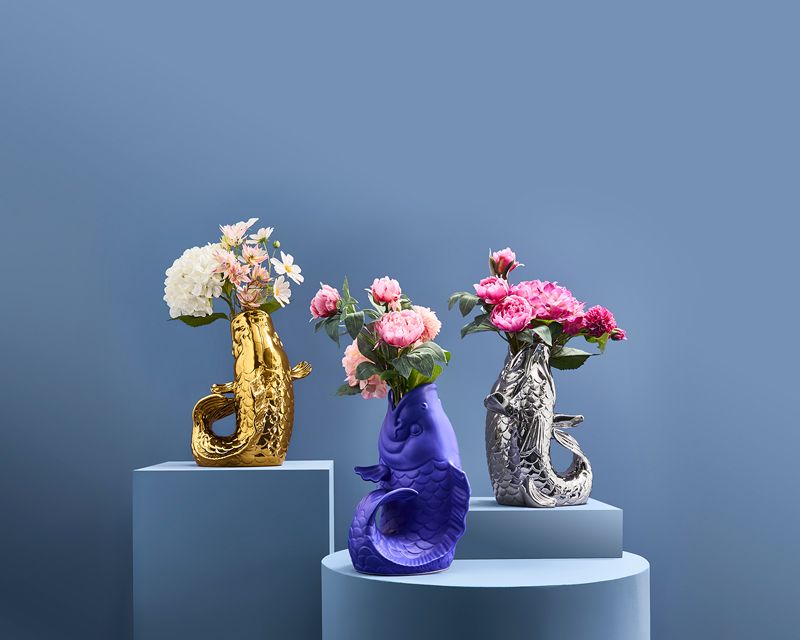Sculpture/Vase Blubb, Mat Blue