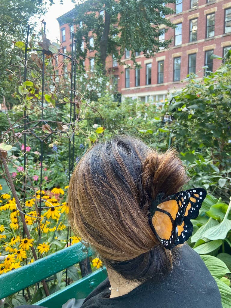 Monarch Butterfly Claw Hair Clip Orange