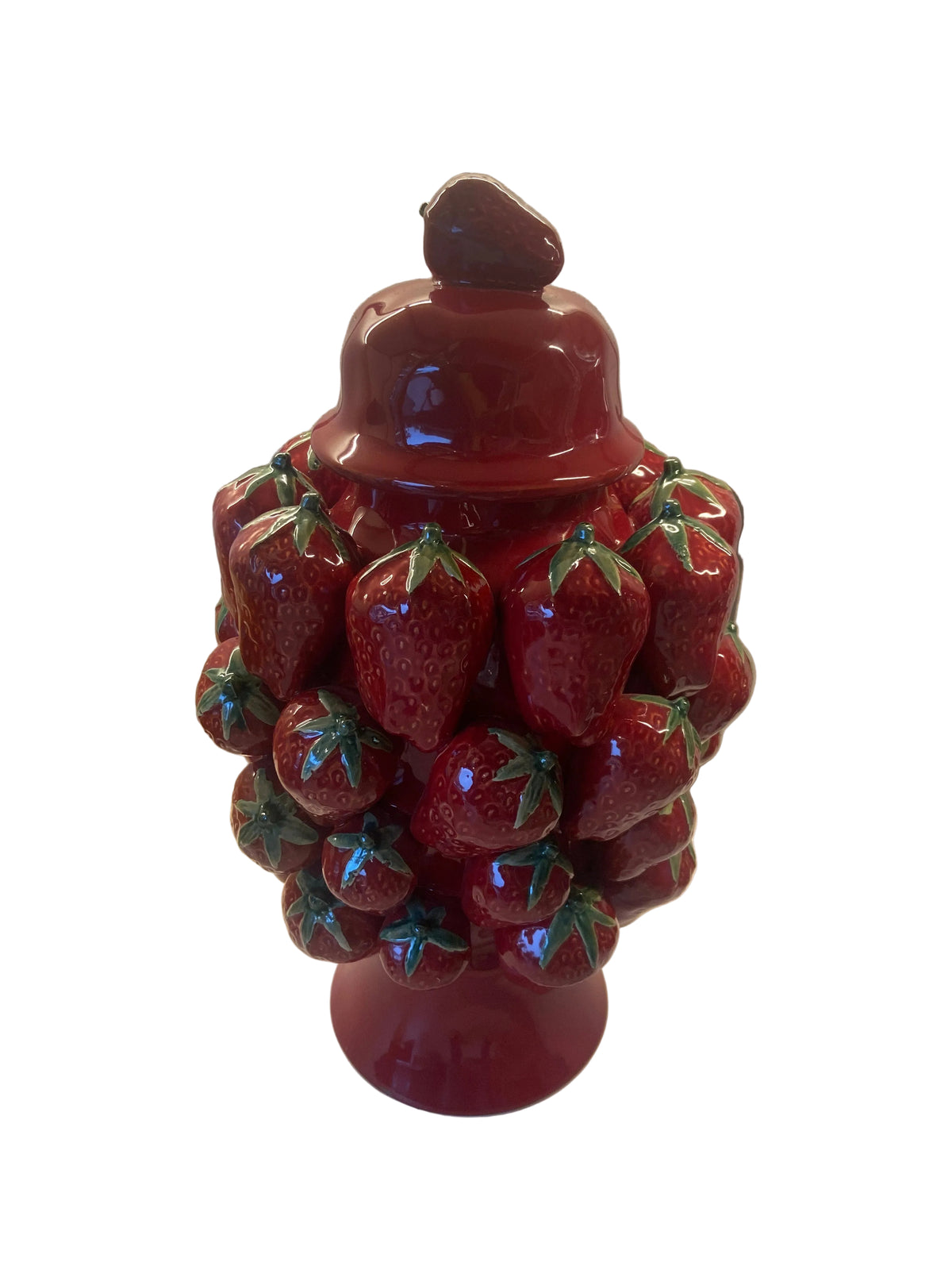 Lidded Vase Strawberry, Red