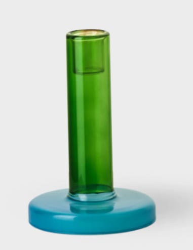 Bole candle holder S green / blue