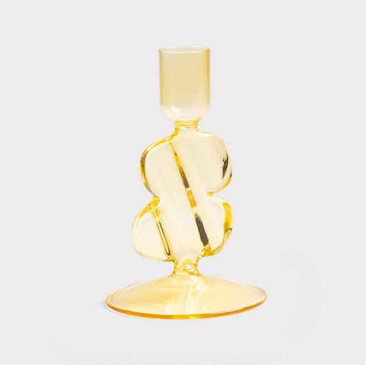Candle holder puddle yellow