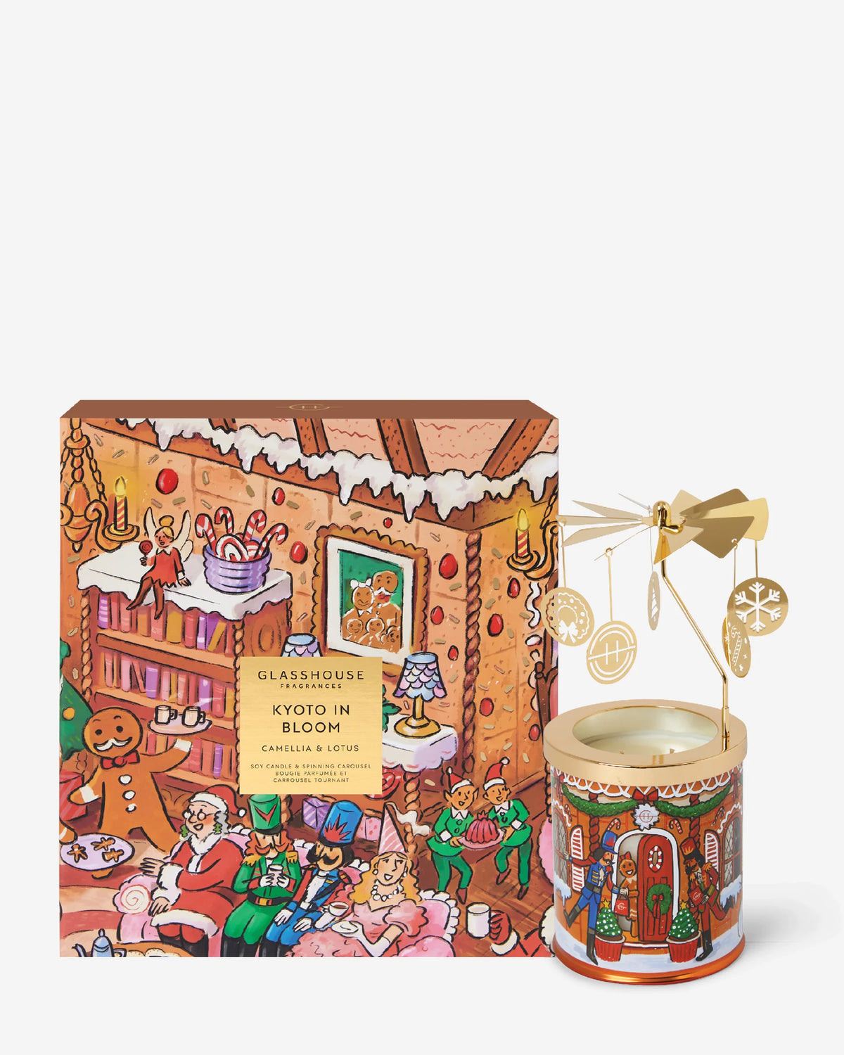 13.4 oz. Candle with Spinning Carousel Gift Set