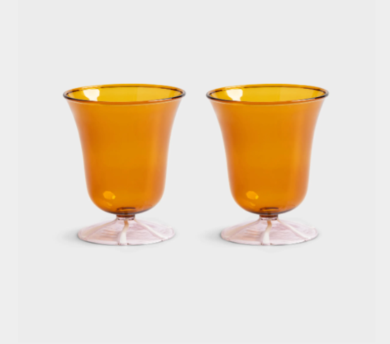 Wine Glass Eve Amber Set of 2