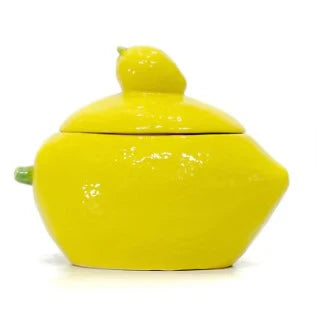 Tin Lemon Lid Wide, yellow