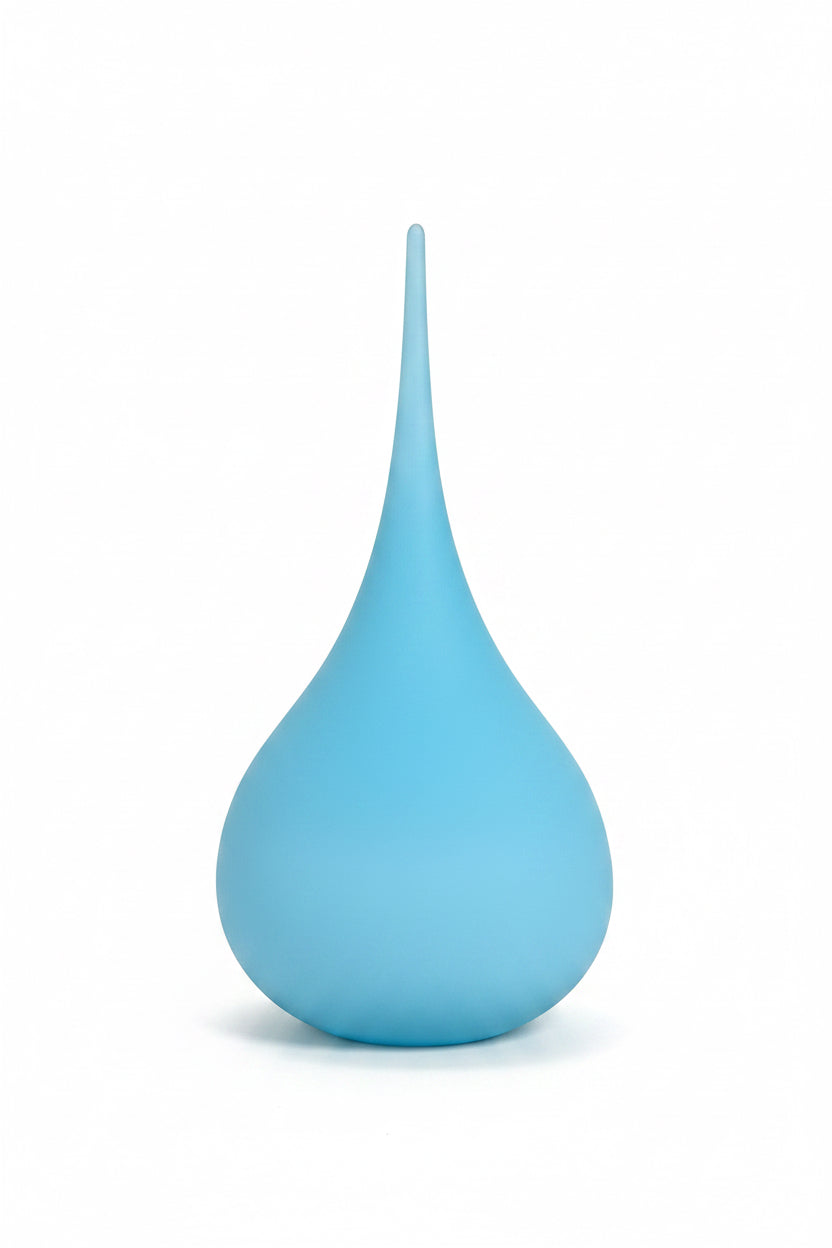 Hand Blown Glass M Light Blue
