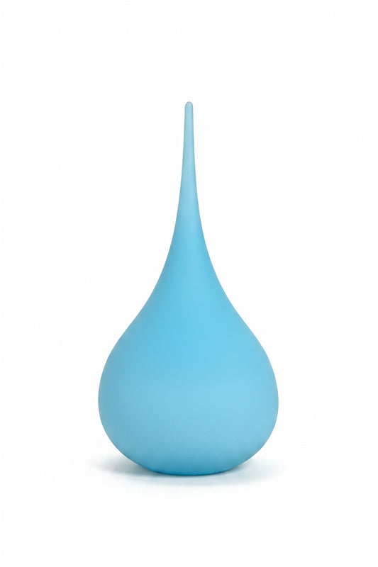 Hand Blown Glass M Light Blue