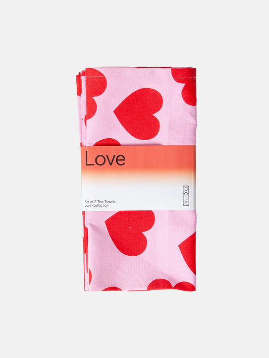 Set De 2 Paños De Tea Towels Love